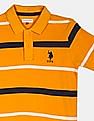 U.S. Polo Assn. Kids Ribbed Collar Stripe Pique Polo Shirt