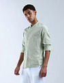 Flying Machine Slim Fit Textured Color Of Home Shirt