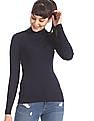 U.S. Polo Assn. Women Turtleneck Rib Knit Top