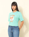 U.S. Polo Assn. Women Boyfriend Fit Brand Printed T-Shirt