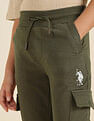 U.S. Polo Assn. Kids Boys Solid Pure Cotton Track Pants