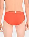 Calvin Klein Underwear Men Orange Elasticized Waist Solid Hip Briefs