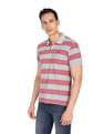 AD by Arvind Cotton Horizontal Stripe Polo Shirt