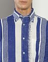 Tommy Hilfiger Hand Painted Stripe Relaxed Fit Linen Shirt