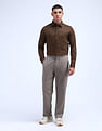 Flying Machine Solid Satin Shirt