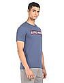 Aeropostale Men Blue Appliqued Logo Cotton T-Shirt