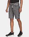 Calvin Klein Men Grey Side Tape Slim Fit Denim Shorts