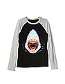 GAP Boys Black Graphic Long Sleeve Baseball Tee