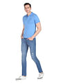 AD by Arvind Cotton Geometrical Print Polo Shirt