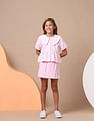 U.S. Polo Assn. Kids Girls Peter Pan Collar Striped Top