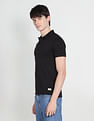 Flying Machine Solid Cotton Pique Polo Shirt