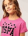 U.S. Polo Assn. Kids Girls Puff Print Relaxed Fit T-Shirt