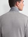 Arrow Patterned Knit Slim Blazer