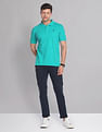 AD by Arvind Cotton Solid Polo Shirt