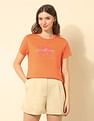 U.S. Polo Assn. Women Regular Fit Brand Printed T-Shirt