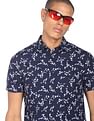 Flying Machine Short Sleeve Floral Print Cotton Shirt