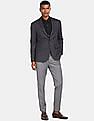 U.S. Polo Assn. Men Navy Slim Fit Patterned Casual Blazer