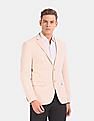 USPA Tailored Men Beige Slim Fit Solid Formal Blazer