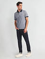 Arrow Sports Patterned Collar Heathered Polo Shirt