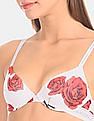 Calvin Klein Underwear Women White And Red Lightly Padded Printed Bra