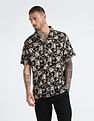 Flying Machine Viscose Floral Cuban Collar Shirt