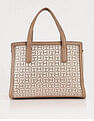 Tommy Hilfiger Logo Brown Polyester Hand Bag
