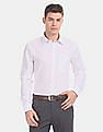 USPA Tailored White Tailored Regular Fit Solid Shirt