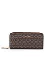 Calvin Klein Women Brown Zip Around Monogram Wallet