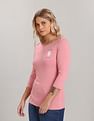U.S. Polo Assn. Women Three Quarter Sleeve Solid T-Shirt