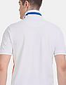 U.S. Polo Assn. White And Orange Colour Block Pique Polo Shirt