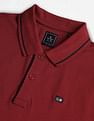 Arrow Sport Striped Collar Solid Polo Shirt