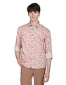 Flying Machine Abstract Print Cotton Shirt
