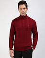 Tommy Hilfiger Cotton Cable Mock Neck Sweater