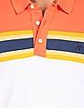 Aeropostale Men White Short Sleeves Colour Blocked Polo Shirt