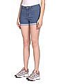 Aeropostale Women Blue High Rise Denim Shorts