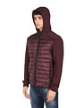 Flying Machine Drawstring Hood Solid Puffer Jacket
