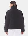 Calvin Klein Women Black A-Velvet Puffer Mock Neck Cotton Jacket