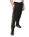 Calvin Klein Jeans Men Black Mid Rise Brand Tape Track Pants