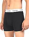 Calvin Klein Underwear Men Black Contrast Waist Solid Trunks - Pack Of 3