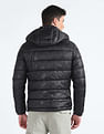 Flying Machine Detachable Hood Brand Print Puffer Jacket