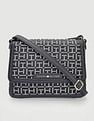 Tommy Hilfiger Printed Blue Polyester Sling Bags