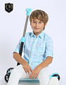 U.S. Polo Assn. Kids Boys Tartan Checked Regular Fit Shirt