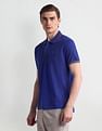 Arrow Sport Striped Collar Solid Polo Shirt