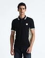 Flying Machine Contrast Panel Pique Polo Shirt