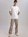 Calvin Klein Jeans Mens White Solid T-Shirts