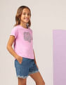U.S. Polo Assn. Kids Girls Stud Detailed Relaxed Fit T-Shirt