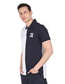 AD by Arvind Cotton Colour Block Logo Polo Shirt