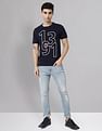AD by Arvind Typographic Print Cotton T-Shirt