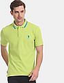 U.S. Polo Assn. Green Tipped Collar Pique Polo Shirt