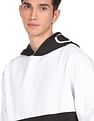 Calvin Klein Jeans Men White Colour Block Hooded Sweatshirt